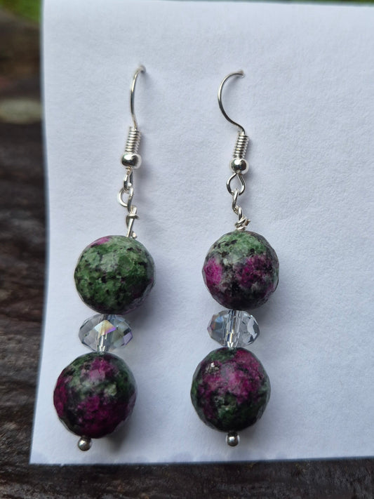 Ruby Zoisite earrings