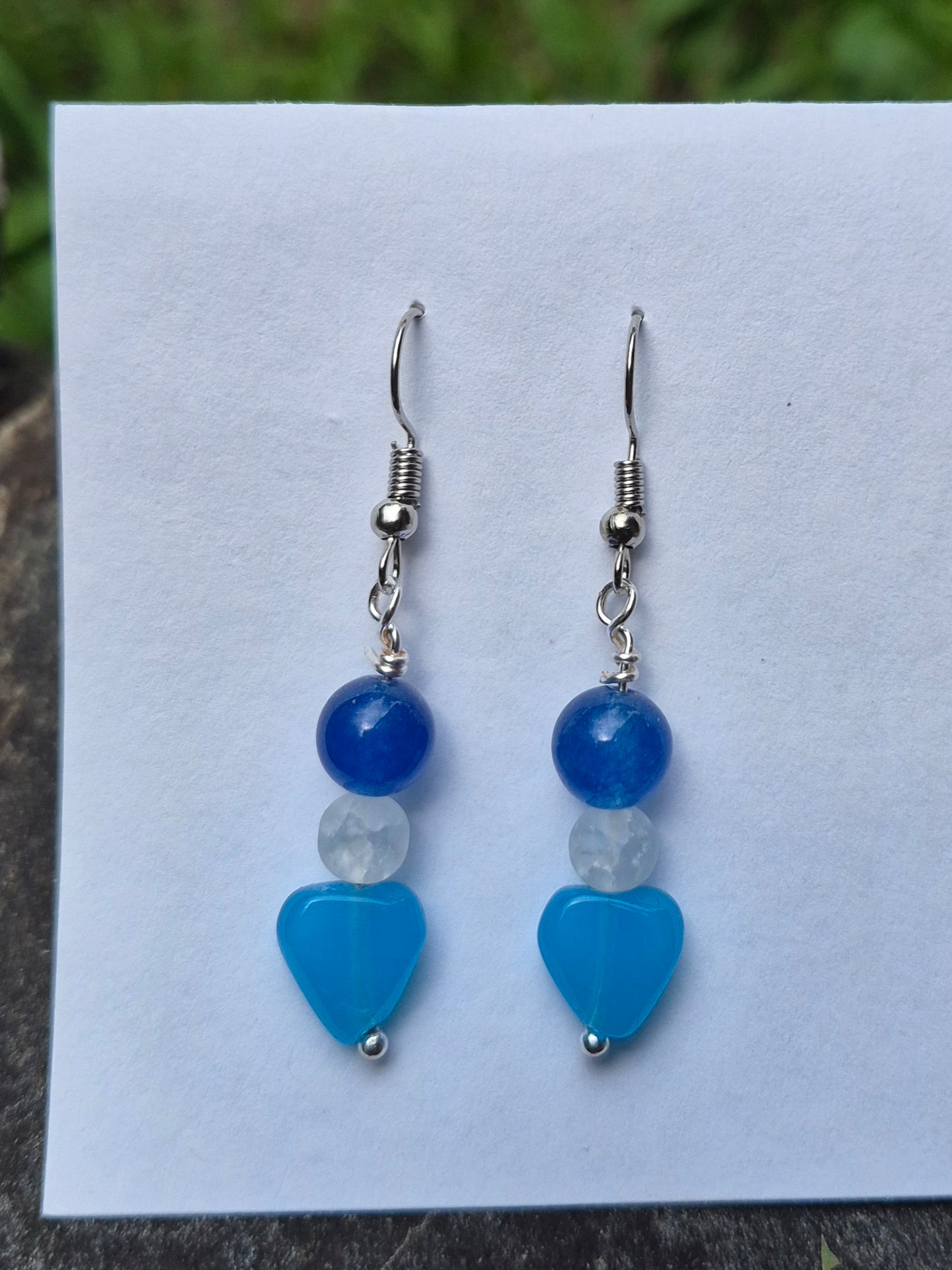 Blue Adventurine and White Quartz earrings