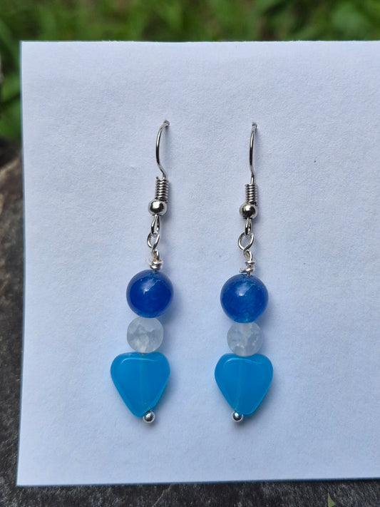Blue Adventurine and White Quartz earrings