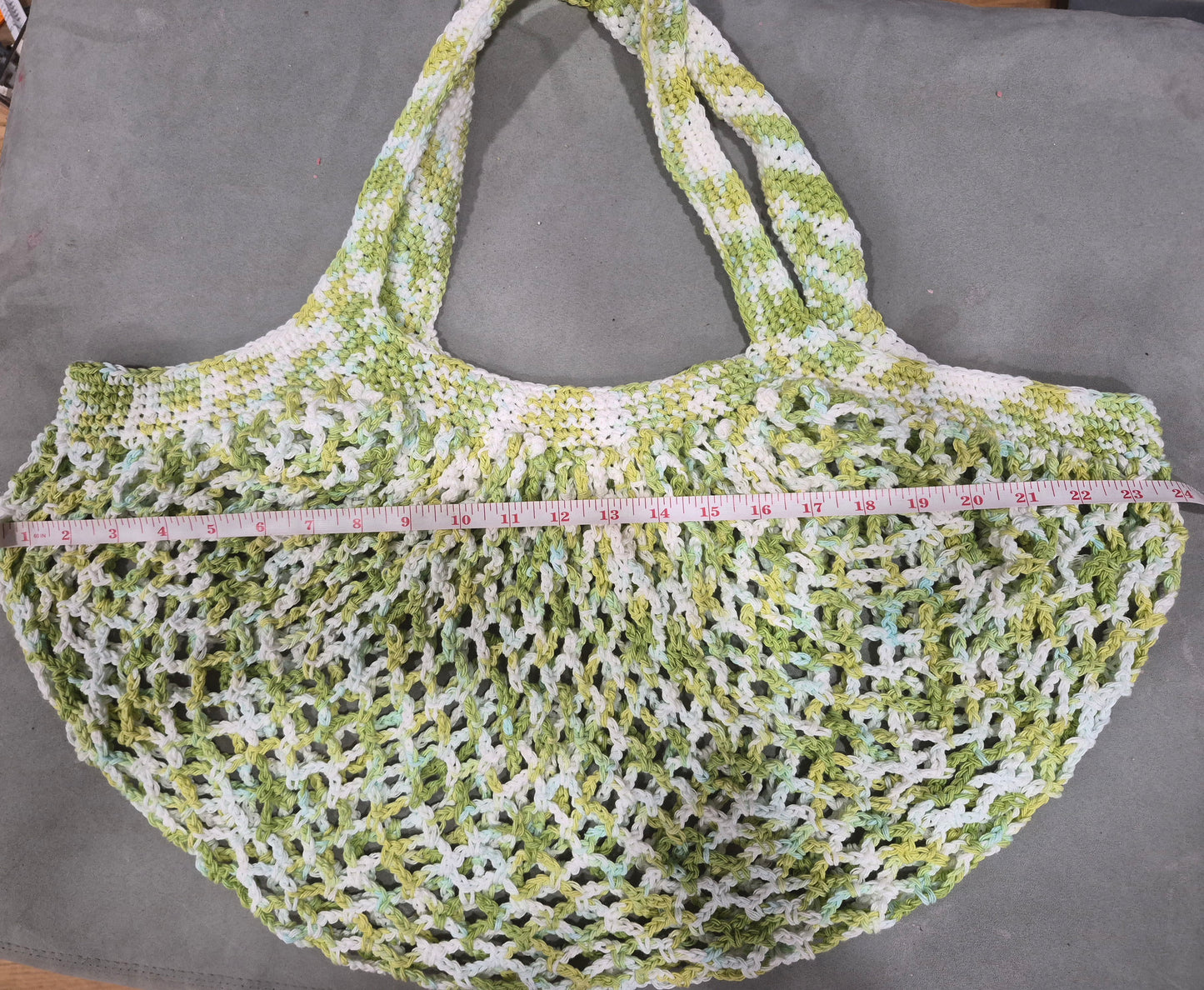 Large Cotton Mesh Shopping Bag, Crocheted